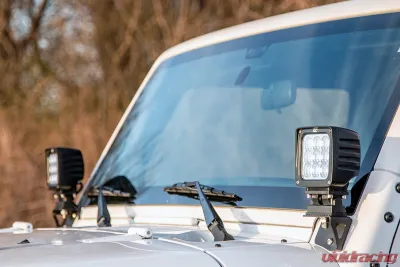 Rough Country Lower Windshield Light Mounts Jeep Wrangler JK 2007-2018 - 6004