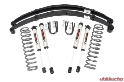 Rough Country 3" Lift Kit w/V2 Monotube Leaf Springs Jeep Cherokee XJ 2WD 4WD 1984-2001 - 63070