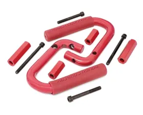 Rough Country Front Solid Steel Grab Handles 07-18 Wrangler JK, Red Jeep Wrangler 2007-2018