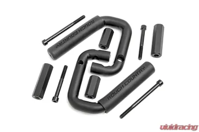 Rough Country Solid Steel Front Grab Handles Pair Jeep Wrangler 2007-2018 - 6501
