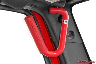 Rough Country Grab Handles Steel FR & RR Red - 6503RED