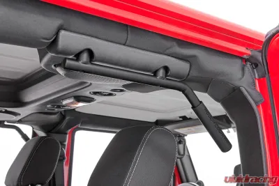 Rough Country Solid Steel Front and Rear Grab Handles Set of 4 Jeep Wrangler 2007-2018 - 6503