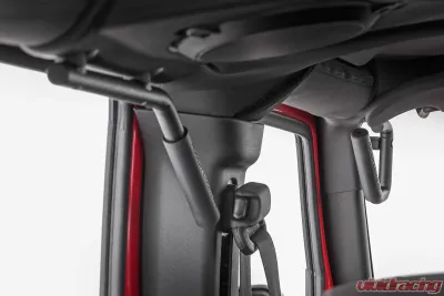 Rough Country Solid Steel Front and Rear Grab Handles Set of 4 Jeep Wrangler 2007-2018 - 6503