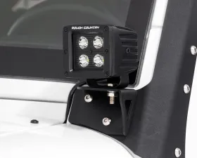 Rough Country Lower Windshield LED Light Mounts Jeep Wrangler JK 2007-2018