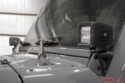 Rough Country Lower Windshield LED Light Mounts Jeep Wrangler JK 2007-2018 - 70044