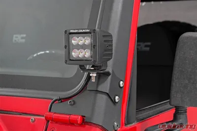 Rough Country Lower A-Pillar Light Mounts Jeep Wrangler TJ 1997-2006 - 70046