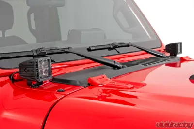 Rough Country 2" LED Cube Easy-Mount Kit Black Series w/Amber DRL Jeep Gladiator JT Wrangler JL 2 Door Wrangler JL Unlimited 2018-2022 - 70060