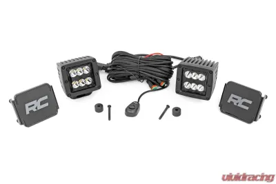 Rough Country Black Series 2" LED Cube Easy Mount Kit Jeep Wrangler JL Gladiator JT 2018-2022 - 70062