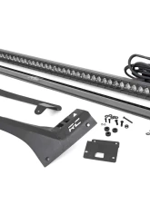 Rough Country 50" Straight LED Light Bar Upper Windshield Kit Black Series w/White DRL Single Row Jeep Gladiator JT Wrangler JL 2 Door Wrangler JL Unlimited 2018-2022                                     - 70066 - Image 6
