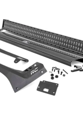 Rough Country 50" Straight LED Light Bar Upper Windshield Kit Black Series Dual Row Jeep Gladiator JT Wrangler JL 2 Door Wrangler JL Unlimited 2018-2022                                     - 70069 - Image 6