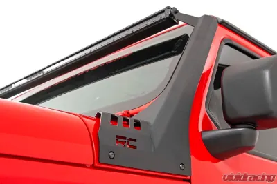 Rough Country 50" Straight LED Light Bar Upper Windshield Kit Black Series Dual Row Jeep Gladiator JT Wrangler JL 2 Door Wrangler JL Unlimited 2018-2022 - 70069