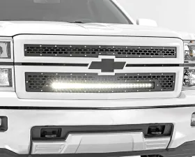 Rough Country Mesh Grille 30 Single Row LED Black Chevy Silverado 1500 2WD 4WD 2014-2015