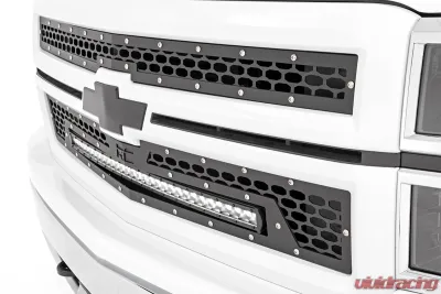 Rough Country Mesh Grille 30 Single Row LED Black Chevy Silverado 1500 2WD 4WD 2014-2015 - 70103