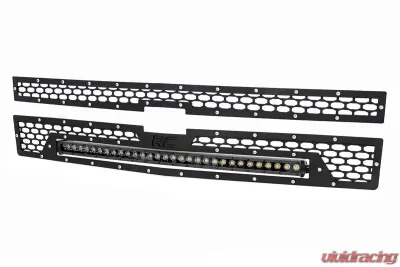 Rough Country Mesh Grille 30 Single Row LED Black Chevy Silverado 1500 2WD 4WD 2014-2015 - 70103