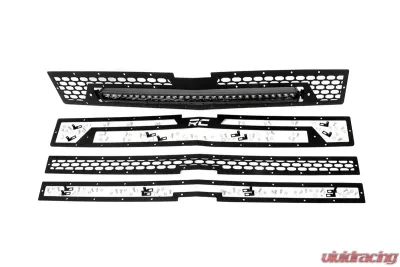 Rough Country Mesh Grille 30 Single Row LED Black Chevy Silverado 1500 2WD 4WD 2014-2015 - 70103