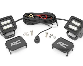 Rough Country 2 Inch Black Series LED Light Pods  Pair Flood