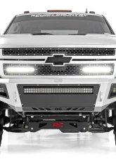Rough Country Mesh Grille 12" Single Row LED Pair Black Chevy Silverado 2500 HD 3500 HD 2WD | 4WD 2011-2014                                     - 70155 - Image 2