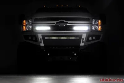 Rough Country Mesh Grille 12" Single Row LED Pair Black Chevy Silverado 2500 HD 3500 HD 2WD | 4WD 2011-2014 - 70155