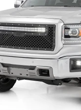 Rough Country Mesh Grille with 30 Inch Dual Row LED for 2014-2015 GMC Sierra Black Amber DRL                                     - 70190BDA - Image 2