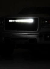 Rough Country Mesh Grille with 30 Inch Dual Row LED for 2014-2015 GMC Sierra Black Amber DRL                                     - 70190BDA - Image 6