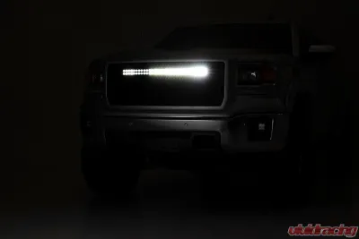 Rough Country Mesh Grille with 30 Inch Dual Row LED for 2014-2015 GMC Sierra Black Amber DRL - 70190BDA