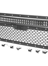 Rough Country Mesh Grille 30" Dual Row LED Black/White DRL for 2014-2015 GMC Sierra                                     - 70190DRL - Image 6