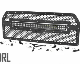 Rough Country Mesh Grille for Ford F-150 2015-2017 with 30 Inch Dual Row LED Black Finish