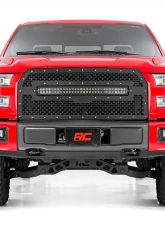 Rough Country Mesh Grille Black Series for Ford F-150 2015-2017, LED Light Bar Included                                     - 70193 - Image 2