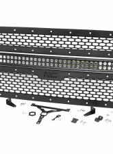 Rough Country Mesh Grille Black Series for Ford F-150 2015-2017, LED Light Bar Included                                     - 70193 - Image 5