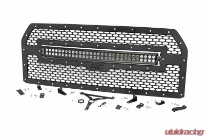 Rough Country Mesh Grille Black Series for Ford F-150 2015-2017, LED Light Bar Included - 70193