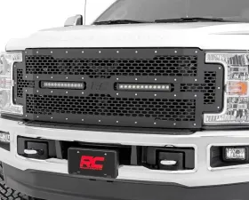 Rough Country Mesh Grille Black 12 Dual Row LED Ford F-250 Super Duty F-350 Super Duty 2WD | 4WD 2017-2019