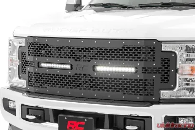 Rough Country Mesh Grille Black 12 Dual Row LED Ford F-250 Super Duty F-350 Super Duty 2WD | 4WD 2017-2019 - 70216