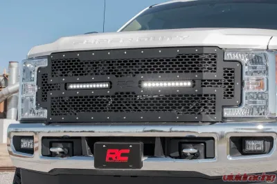 Rough Country Mesh Grille Black 12 Dual Row LED Ford F-250 Super Duty F-350 Super Duty 2WD | 4WD 2017-2019 - 70216