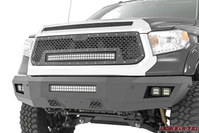 Rough Country Mesh Grille Black Series with White DRL for 2014-2017 Toyota Tundra 2WD 4WD - 70225