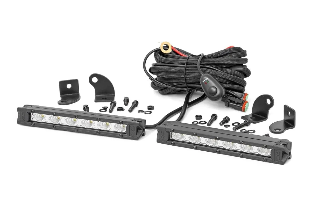 Rough Country 6" Slimline Cree LED Light Bars Pair Chrome Series - 70406A