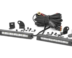 Rough Country 6 Inch Chrome Series LED Light Bar Slim Line Pair