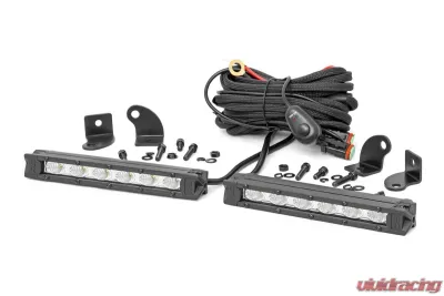 Rough Country 6 Inch Chrome Series LED Light Bar Slim Line Pair - 70406A