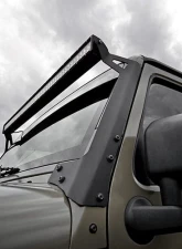 Rough Country 50 Inch LED Windshield Light Bar Mount for Jeep Wrangler 2007-2018, Black                                     - 70504BLDRLA - Image 3