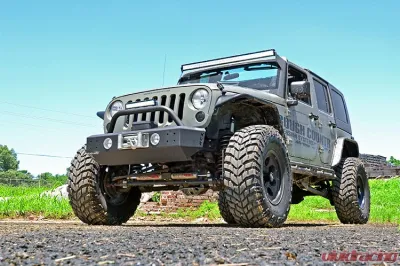 Rough Country 50 Inch LED Windshield Light Bar Mount for Jeep Wrangler 2007-2018, Black - 70504BLDRLA