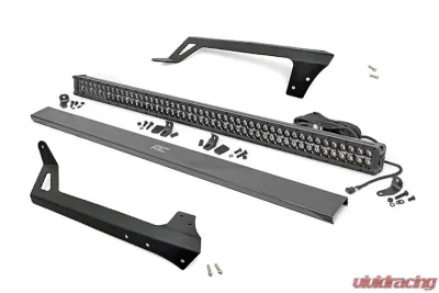 Rough Country LED Light Windshield Mount 50 Inch Black Dual Row for Jeep Wrangler 2007-2017 - 70504BLDRL