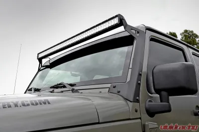 Rough Country 50" LED Light Bar Upper Windshield Mounting Brackets Jeep Wrangler JK JKU 2007-2018 - 70504