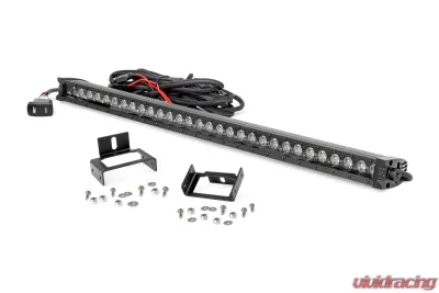 Rough Country LED Light Kit Grill 30 Inch Black Single Row White DRL for Ford F-250/F-350 2011-2016 - 70530BLDRL