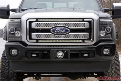 Rough Country LED Light Kit Grill 30 Inch Black Single Row White DRL for Ford F-250/F-350 2011-2016 - 70530BLDRL