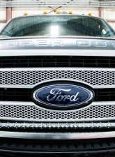 Rough Country LED Light Kit Grill 30 Inch Black Single Row White DRL for Ford F-250/F-350 2011-2016                                     - 70530BLDRL - Image 3