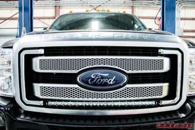 Rough Country LED Light Kit Grill 30 Inch Black Single Row White DRL for Ford F-250/F-350 2011-2016 - 70530BLDRL