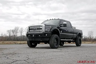 Rough Country LED Light Kit Grill 30 Inch Black Single Row White DRL for Ford F-250/F-350 2011-2016 - 70530BLDRL