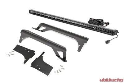Rough Country 50-Inch LED Light Kit Windshield Mount for Jeep Wrangler 1997-2006, Black - 70588BL