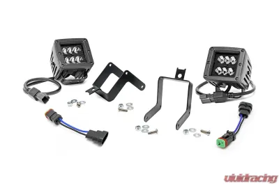 Rough Country LED Light Fog Mount 2 Black Pair Ford F-250 Super Duty F-350 Super Duty 2WD | 4WD 2011-2016 - 70622