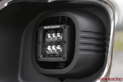 Rough Country LED Light Fog Mount 2 Black Pair Ford F-250 Super Duty F-350 Super Duty 2WD | 4WD 2011-2016 - 70622