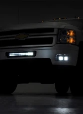 Rough Country LED Fog Light Kit 2 Inch Black Pair for 2011-2014 Chevy Silverado 2500HD/3500HD                                     - 70628DRL - Image 2